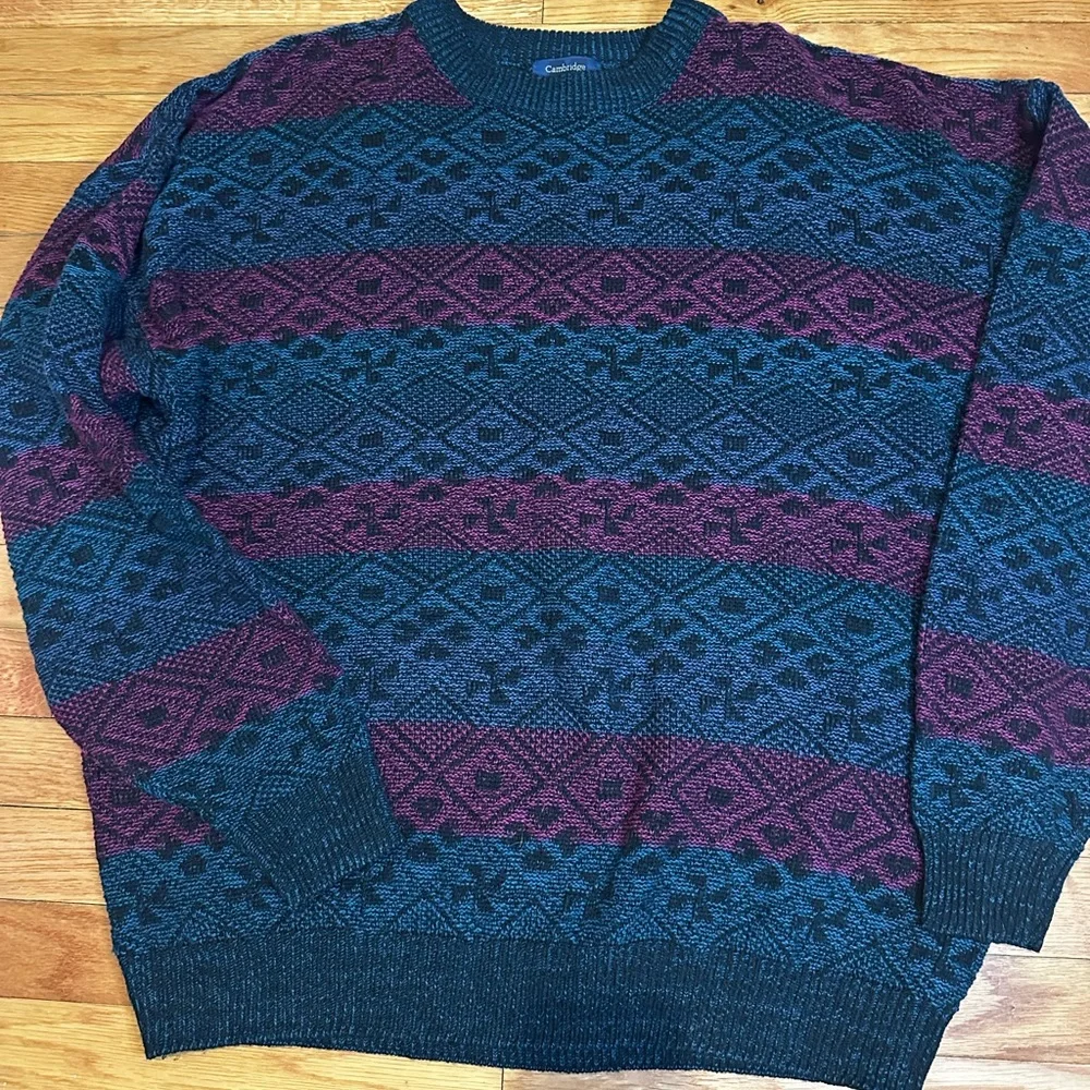 Vintage Cambridge Classics Mervyn Men’s Dad Sweater‎ XL Grandpacore Multicolored